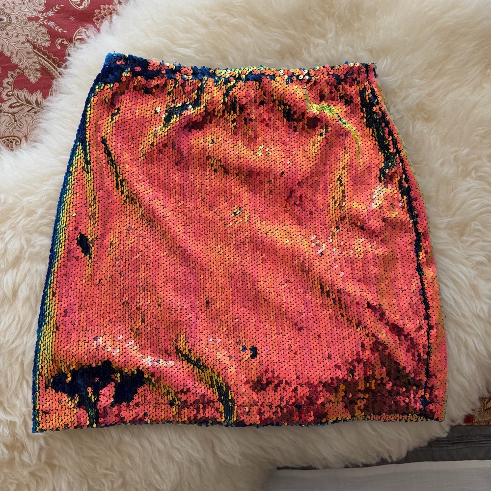 Motel Sequin Mini Skirt Small